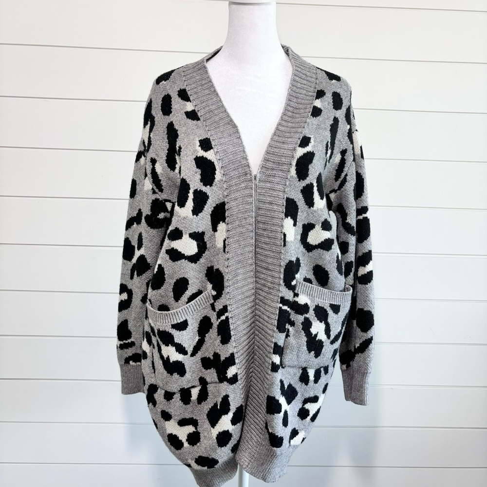 Janice Apparel‎ Open Front Cardigan Leopard, Animal Print Sweater One Size